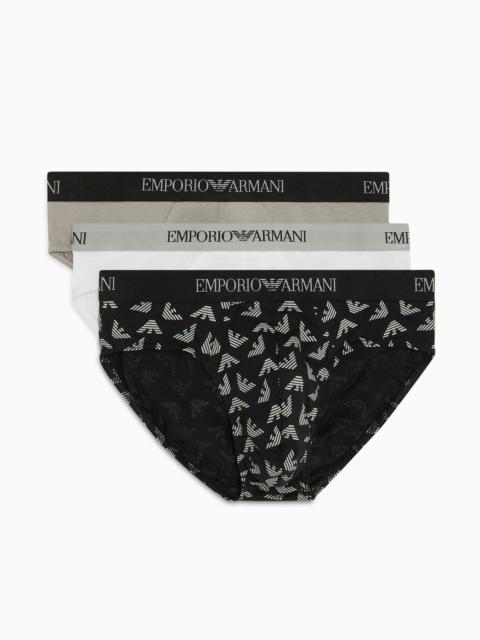 EMPORIO ARMANI Three-pack of pure cotton briefs