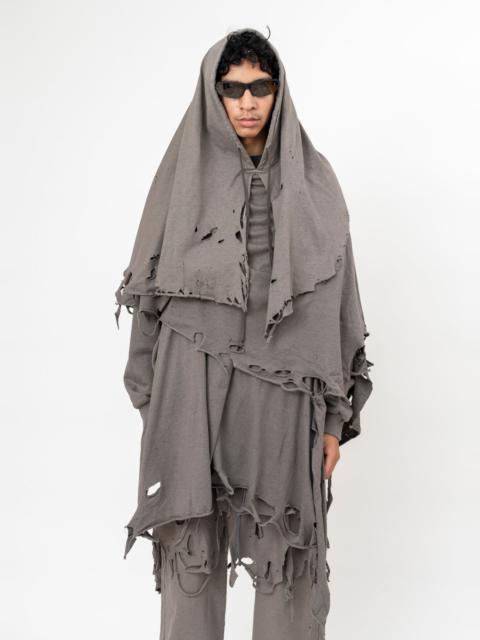 GREY DOUBLET PHANTOM FRAYED HOODIE