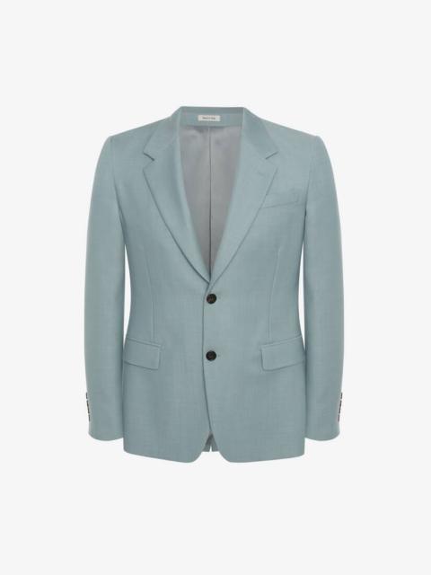 Two-button Wool Mohair Jacket in Paradise Blue