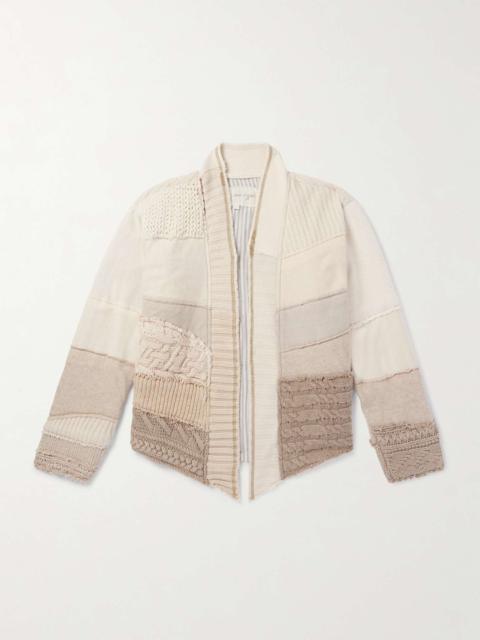 Patchwork Wool and Cotton-Blend Cardigan
