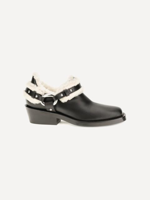 rabanne Shearling trim biker ankle Boots