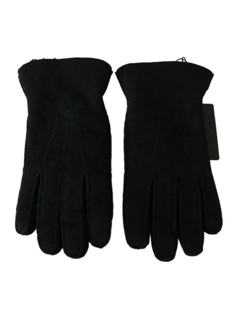 Dolce & Gabbana MENS BLACK LEATHER BIKER GLOVES