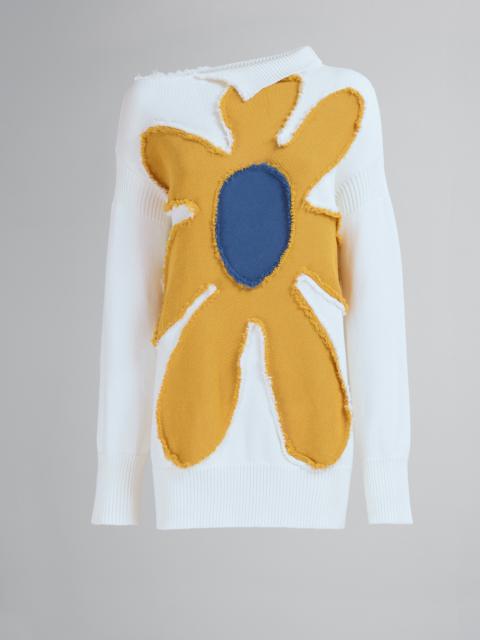 Marni CRÊPE COTTON T-NECK SWEATER