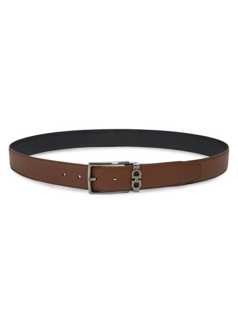 FERRAGAMO Men's Cut-to-Size Reversible Leather Belt - Radica Nero