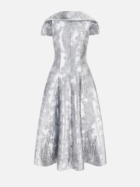 EMILIA WICKSTEAD Harlow Dress in Silver Metallic Cloque