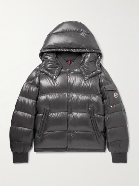 Moncler Maljasset Slim-Fit Quilted Lacquered-Nylon Hooded Down Jacket