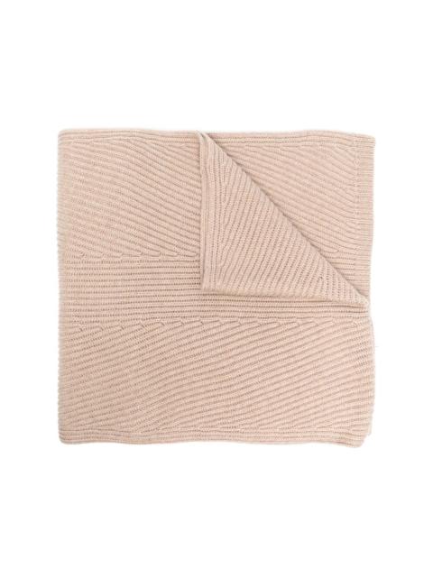JOSEPH ribbed-knit cotton-wool blend scarf