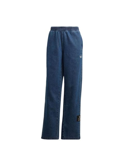 adidas (WMNS) adidas Mid Waist Denim Pants 'Blue' HL9058