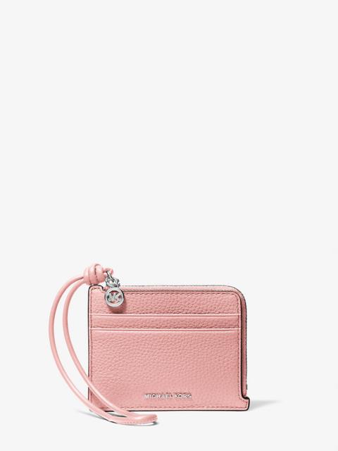 MICHAEL KORS Jet Set Small Pebbled Leather Card Case Wristlet
