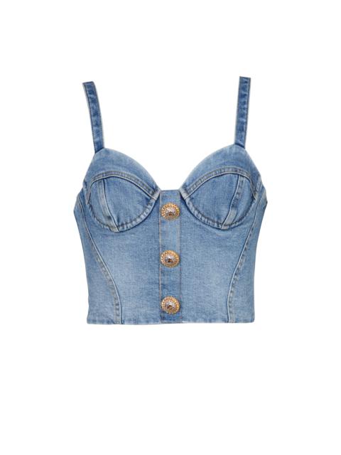 Denim top with thin straps