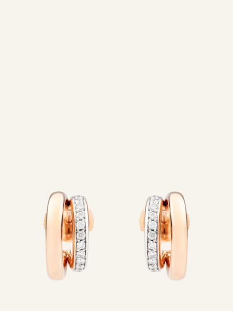 Pomellato Iconica 18K Rose Gold and Diamond Double Hoop Earrings