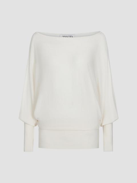 TWP Women's Landslide Mixed Hairline Striped Cotton Top - Ivory