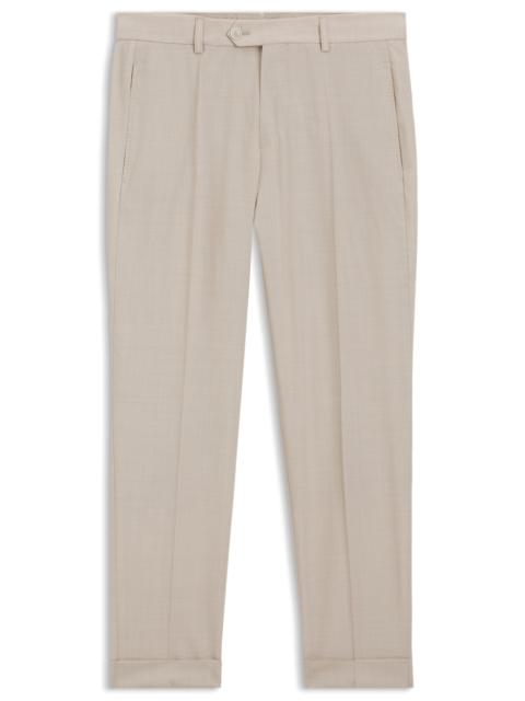 BOSS TAPERED-FIT PANTS IN VIRGIN WOOL AND SILK