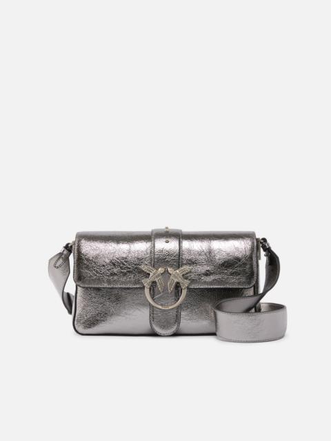 PINKO LOVE BAG ONE SLOUCHY MEDIUM SHOULDER BAG IN LAMINATED LEATHER