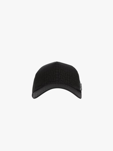 Balmain Satiny black cap with Balmain monogram