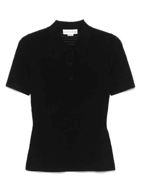 Victoria Beckham perforated polo top
