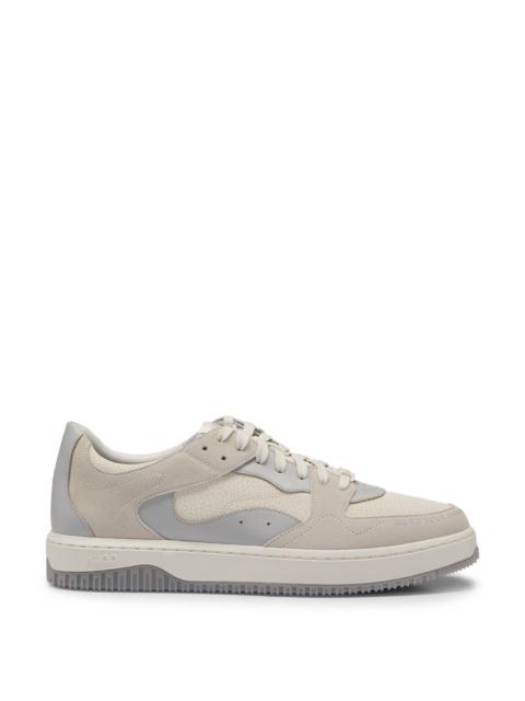 HUGO LACE-UP TRAINERS IN FAUX LEATHER AND SUEDE