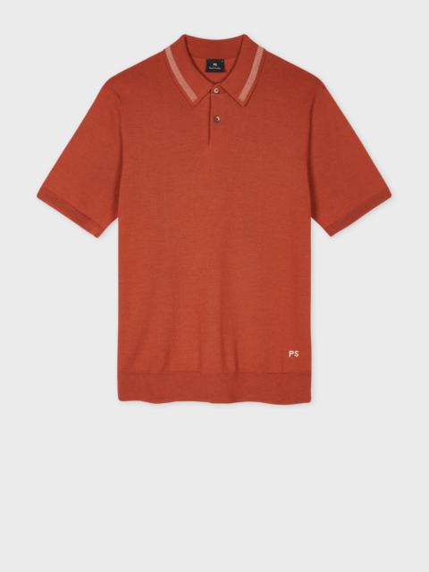 Paul Smith Burnt Orange Merino Wool Polo Shirt