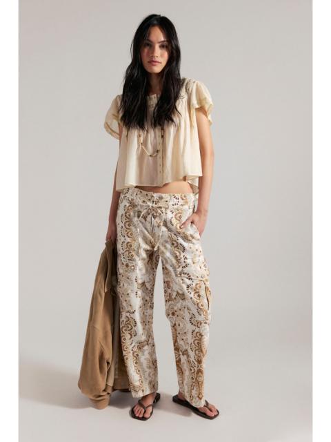 FREE PEOPLE We The Free Park Ave Printed Pull-On Cargo Pants