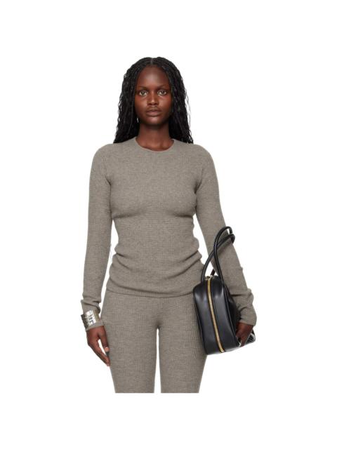 ESSENTIALS Brown Holiday Waffle Long Sleeve T-shirt
