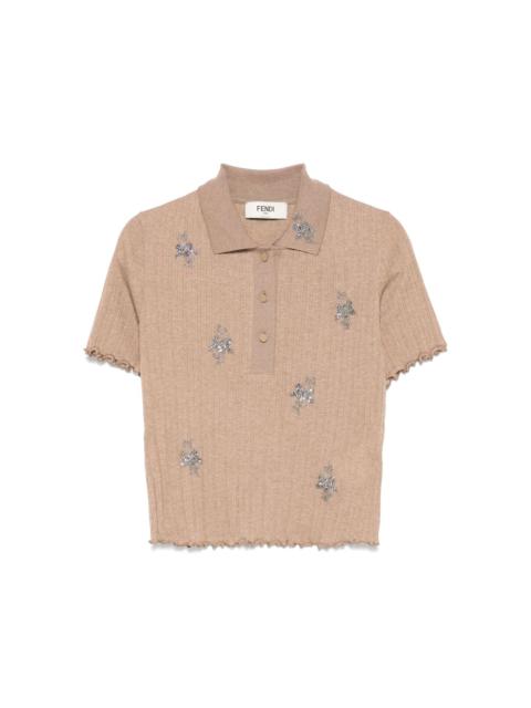 FENDI short-sleeve cropped polo top