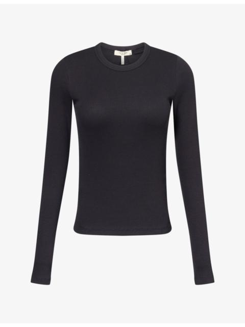 rag & bone The Essential Ribbed Stretch-Cotton T-Shirt