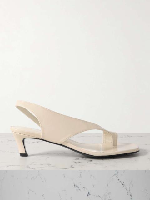 Totême Crinkled-leather sandals Cream