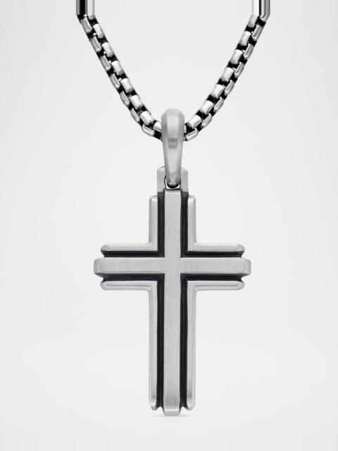 DAVID YURMAN Men's Deco Cross Pendant in Silver, 34mm
