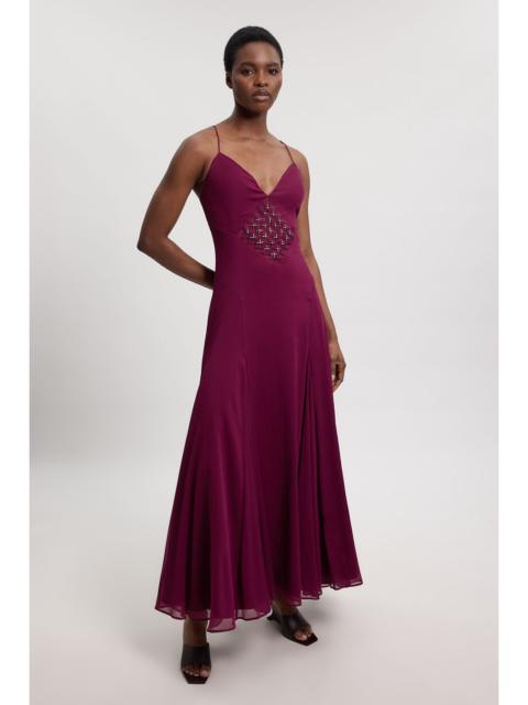 KAREN MILLEN Crystal Embellished Midi Dress