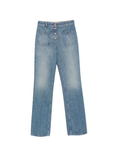Valentino button-up patch-pocket jeans