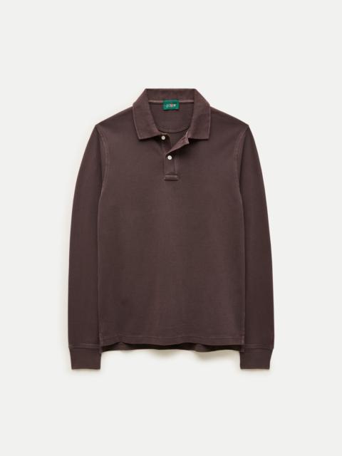 J.CREW Long-sleeve washed piqué polo shirt