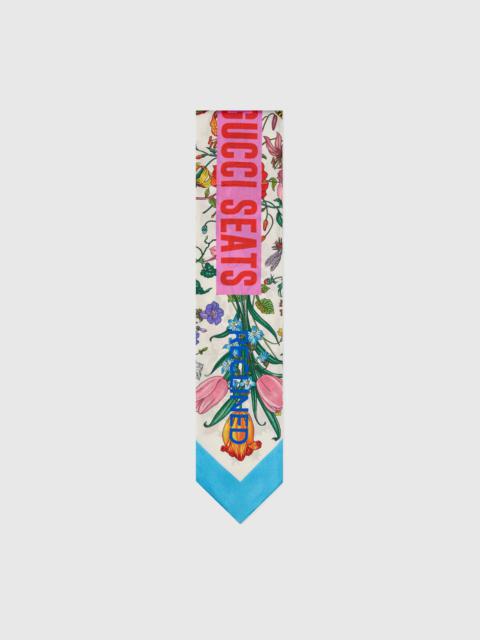 GUCCI Gucci 100 Flora print twill neck bow