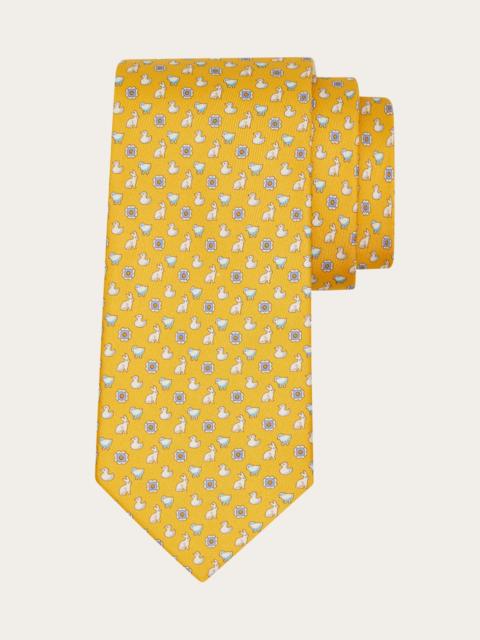 FERRAGAMO Charms print silk tie