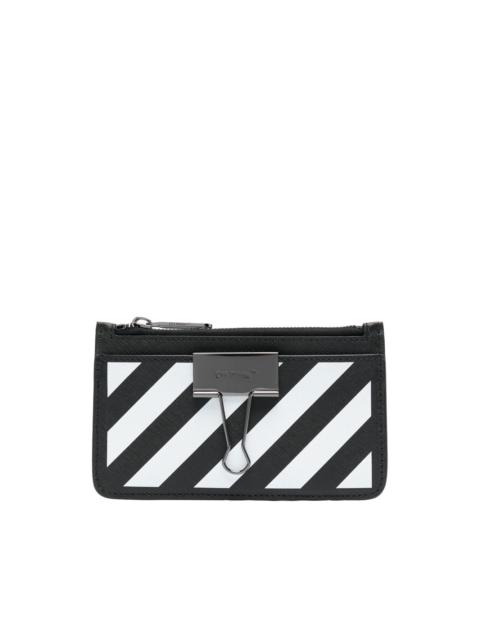 Off-White Diag-stripe zip-up wallet