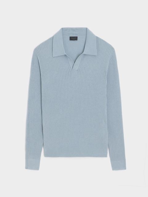 TODD SNYDER Silk-Cashmere Ribbed Montauk Sweater Polo
