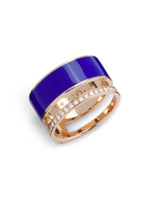 REPOSSI Women's Berbere Chromatic 18K Rose Gold, Lacquer & 0.34 TCW Diamond Double-Band Ring - Pink Gold