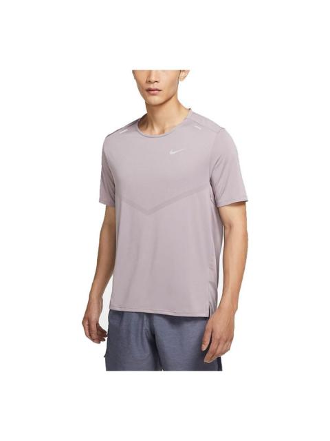 Nike Dri-fit Rise 365 Casual Sports Breathable Round Neck Short Sleeve Purple Light purple CZ9185-23