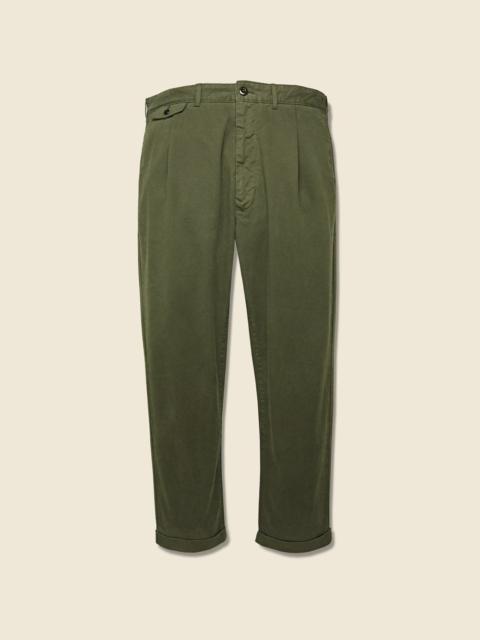 ALEX MILL Standard Pleated Chino - Olive