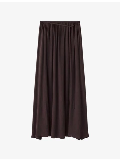 JOSEPH Elba Tie-Waist Crepe Maxi Skirt