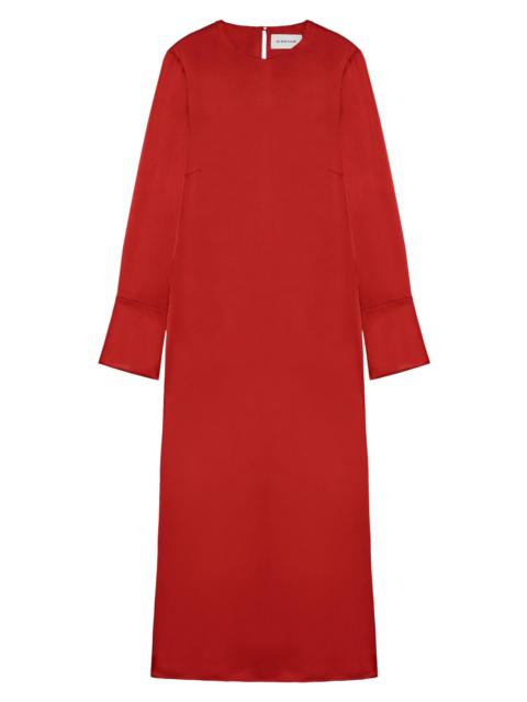 armarium Women's Bruna Long-Sleeve Silk Shift Midi-Dress - Red
