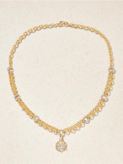 FOUNDRAE Resilience Blossoms 18-karat Yellow And White Gold Diamond Necklace