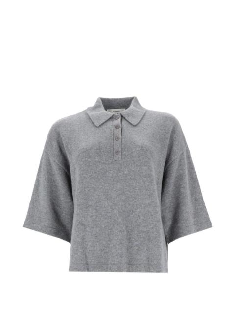 FRAME fine-knit polo sweater