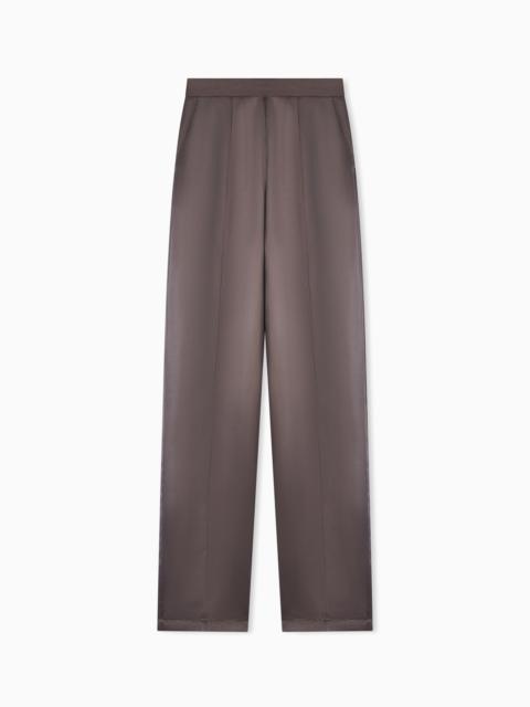 EMPORIO ARMANI TWILL VISCOSE TROUSERS WIDE LEG
