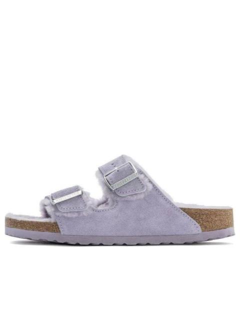 BIRKENSTOCK (WMNS) Birkenstock Arizona Shearling Suede Leather Narrow Fit 'Purple Fog' 1023256