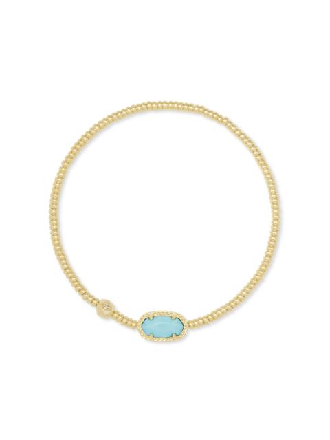 KENDRA SCOTT Grayson Gold Stretch Bracelet in Light Blue Magnesite