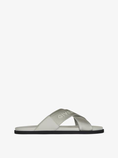 Givenchy G PLAGE SANDALS WITH CROSSED STRAPS IN WEBBING