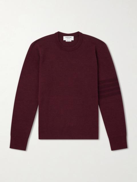Thom Browne Milano Stitch Wool, Linen and Cotton-Blend Sweater