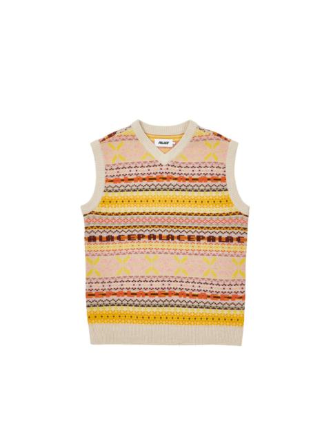 PALACE FAIRISLE KNIT VEST BROWN