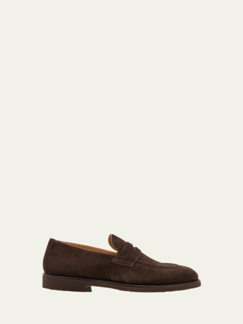 Brunello Cucinelli Men's Flex-Sole Suede Penny Loafers