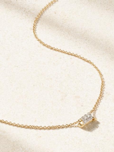 STONE AND STRAND Twinkling Twine 10-karat gold diamond choker Gold